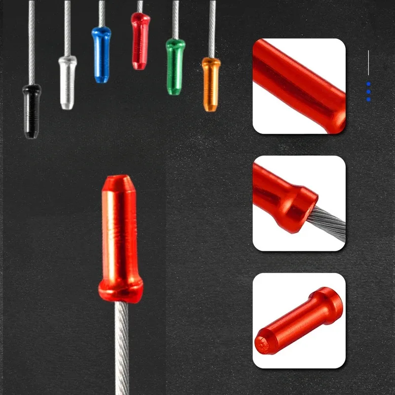 50 PCS Bicycle Cable End Caps Bike Wire End Caps Brake Derailleur Shifter Cable Tips Crimps MTB Bike Bicycle Accessories