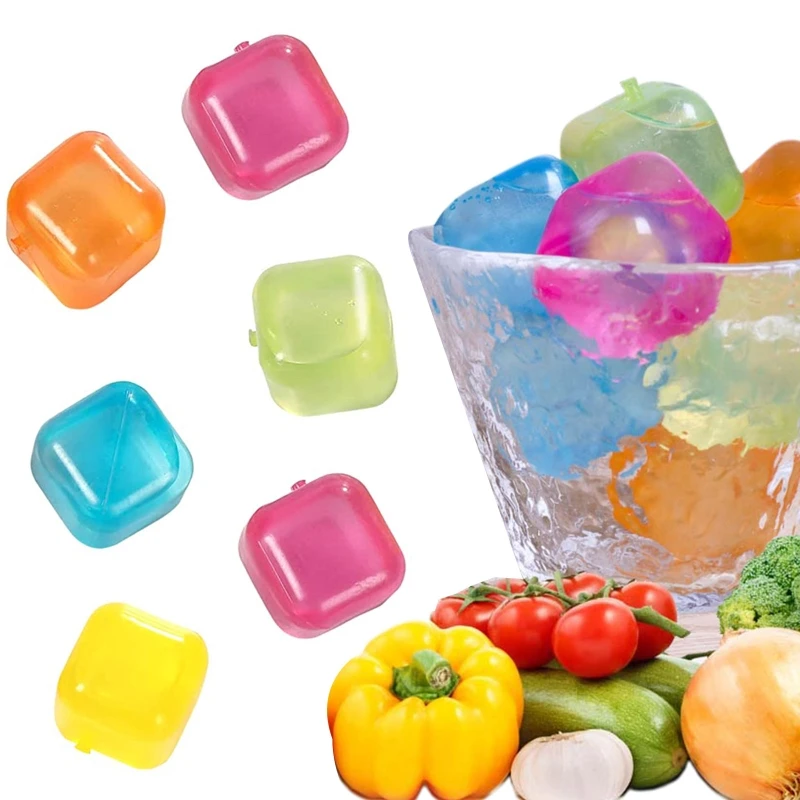 G92c 6x cubi ghiaccio riutilizzabili in plastica cubi ghiaccio lavabili cubi ghiaccio ridrozzabili a cubetti non per