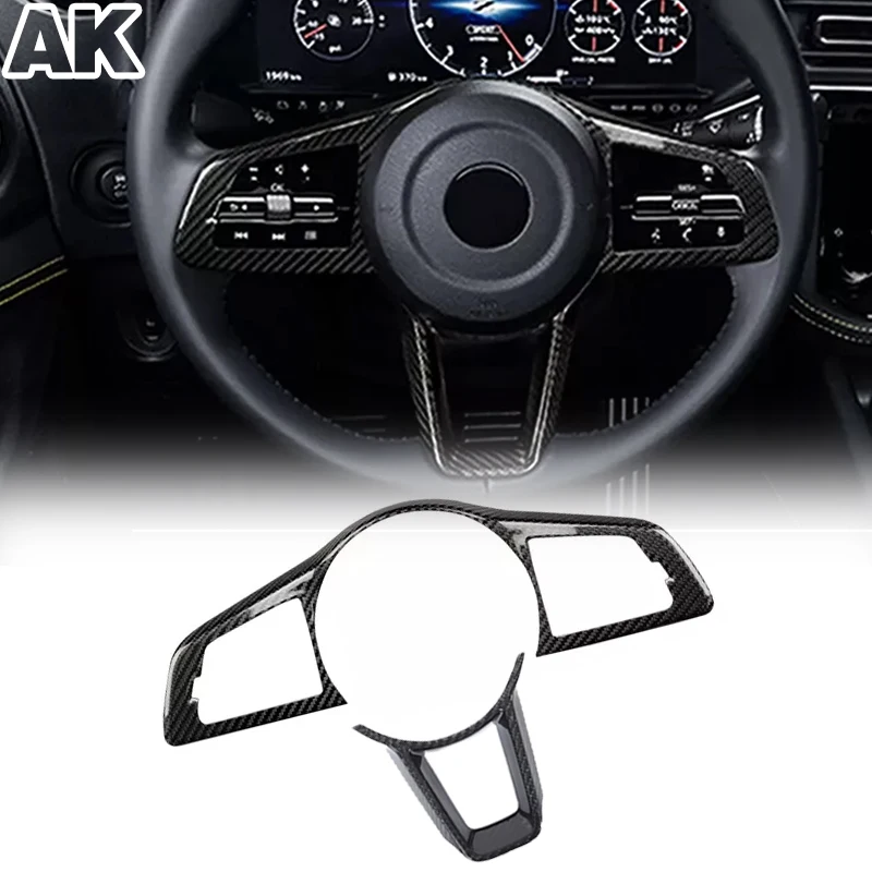 

Для Nissan Z 400Z RZ34 Fairlady Z 2023-2024 настоящее углеродное волокно, кнопка рулевого колеса автомобиля, накладка, аксессуары для салона автомобиля, 2 шт.