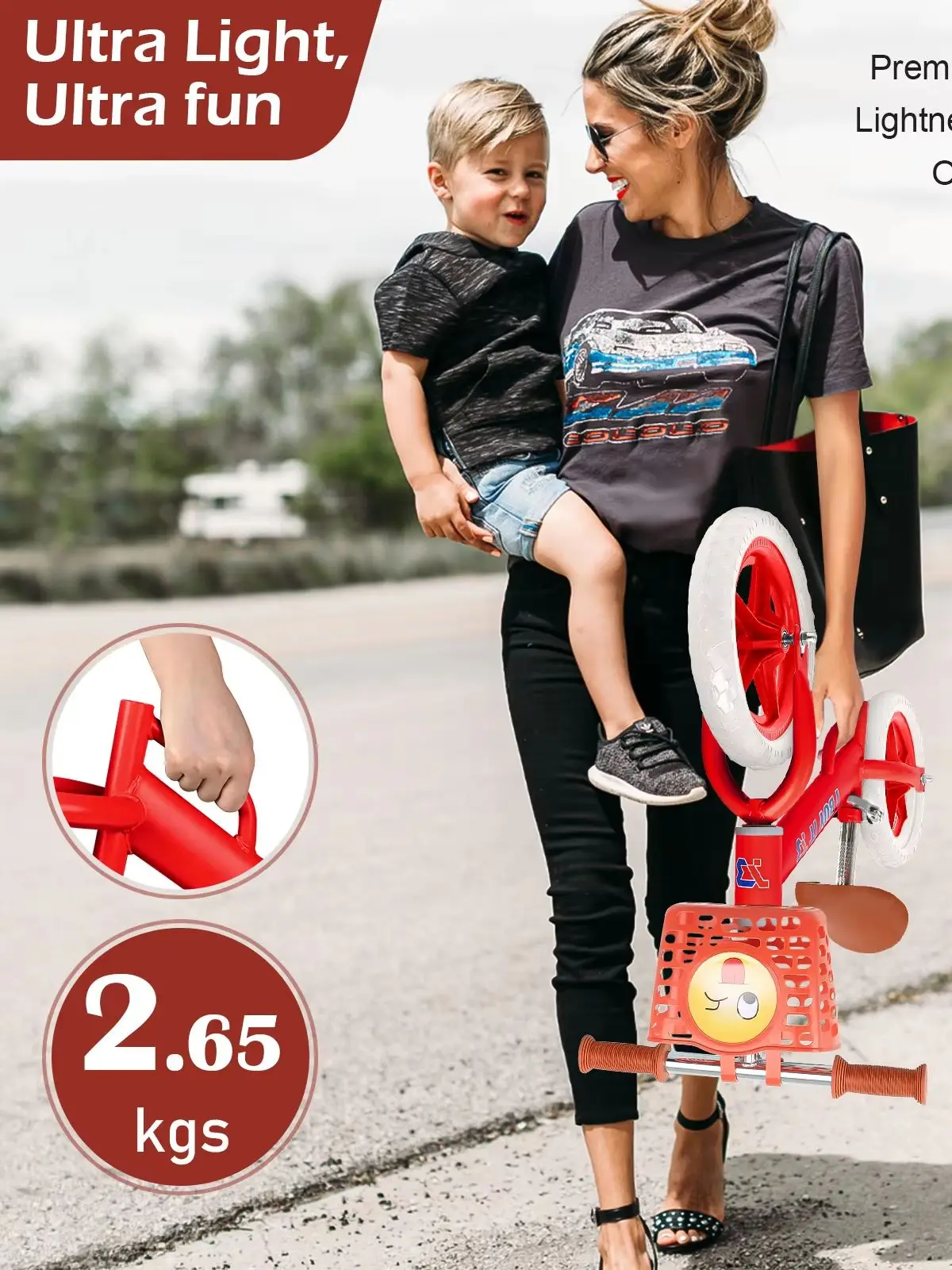 AliExpress Toddler Balance Bike 2 Year Old - No Pedal Kids Training Bike with Adjustable Seat, Handlebar, EVA Wheels 12 Inch Lightweight Ba