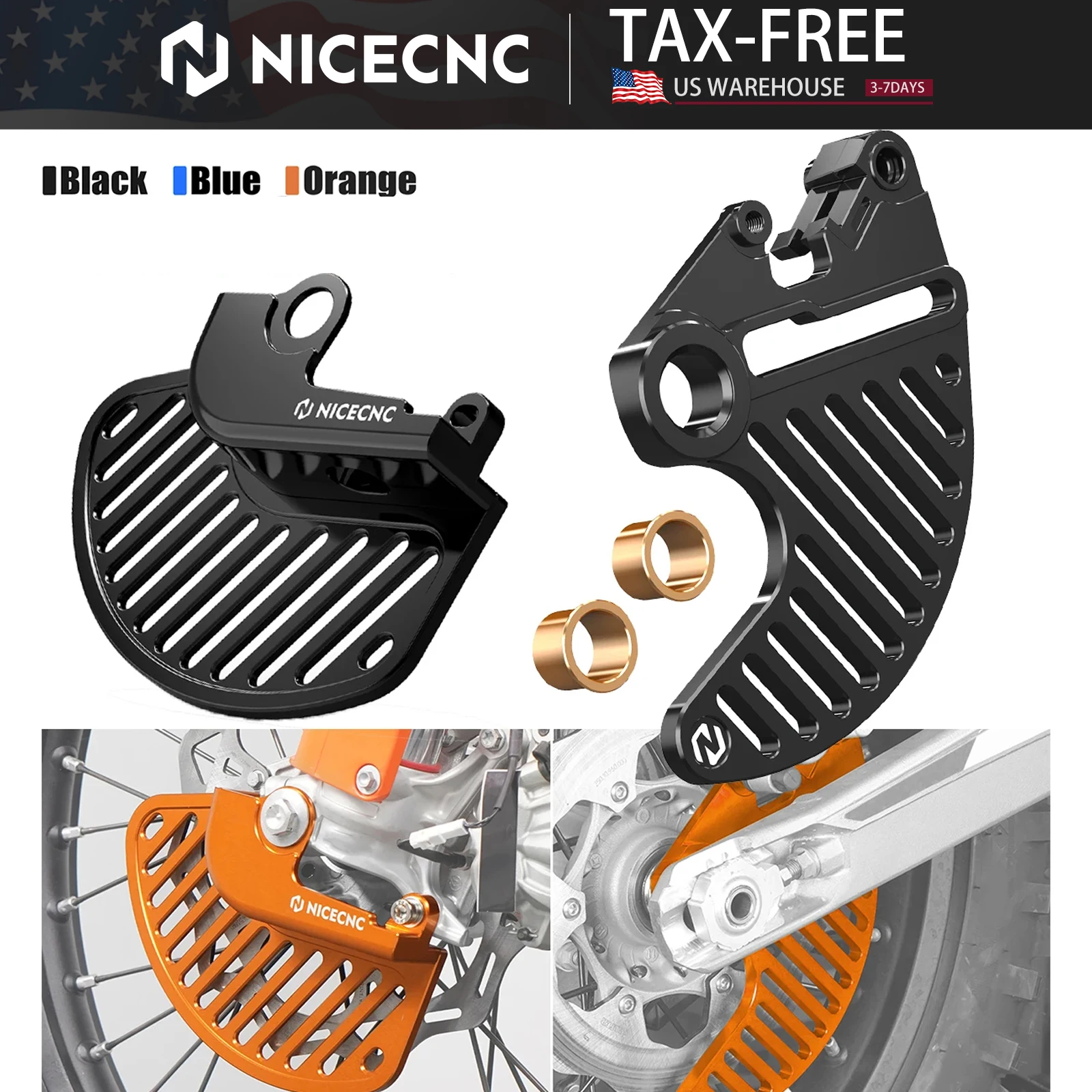 

(US Stock) For 2025 2024 KTM EXC 300 6D TPI EXCF 450 SXF Front Rear Brake Disc Protection Kit For Husqvarna TE 300 GasGas EC 300