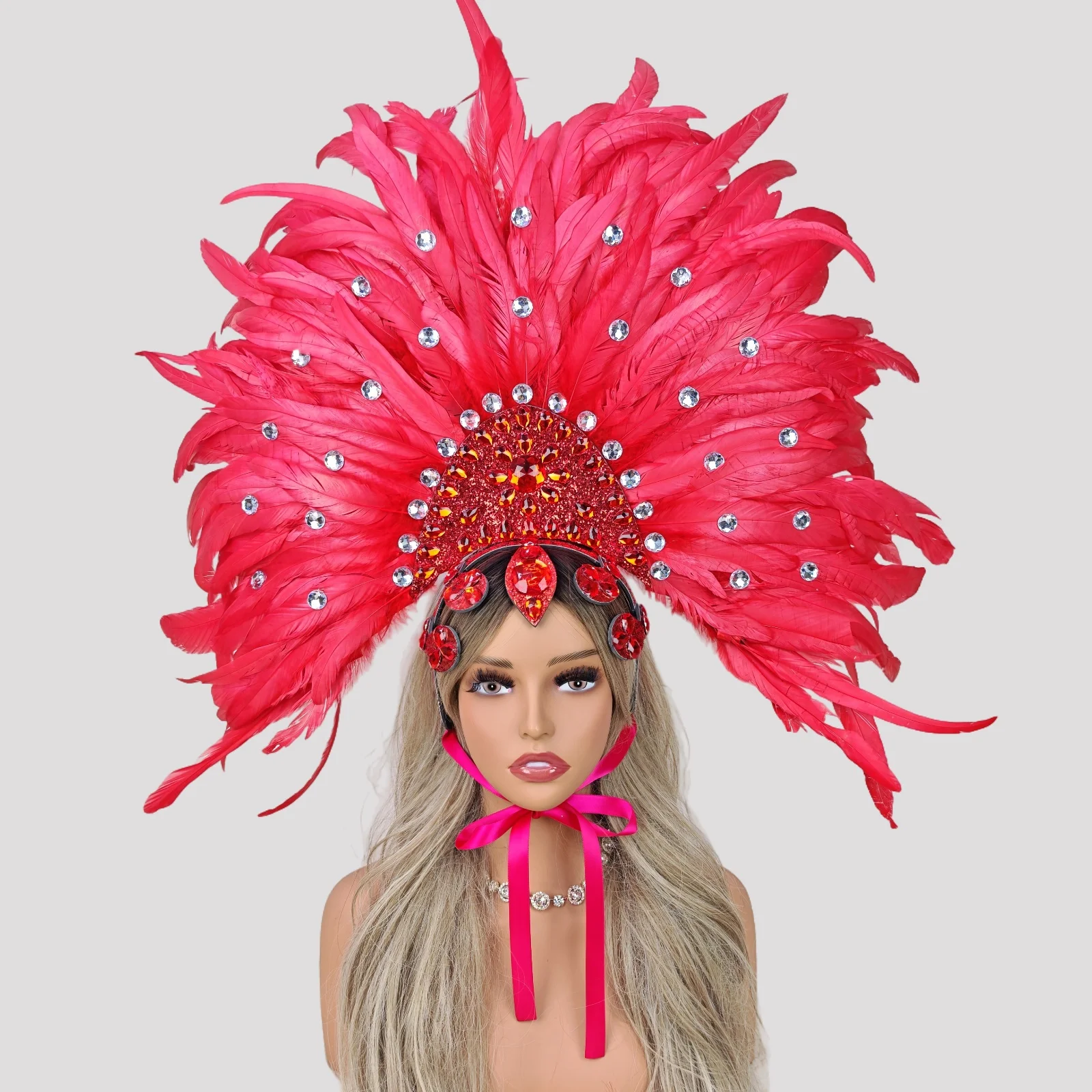 Carnival graduation ball costume accessories artificial feather headdress hair accessories Halloween catwalk character Cos props image 2