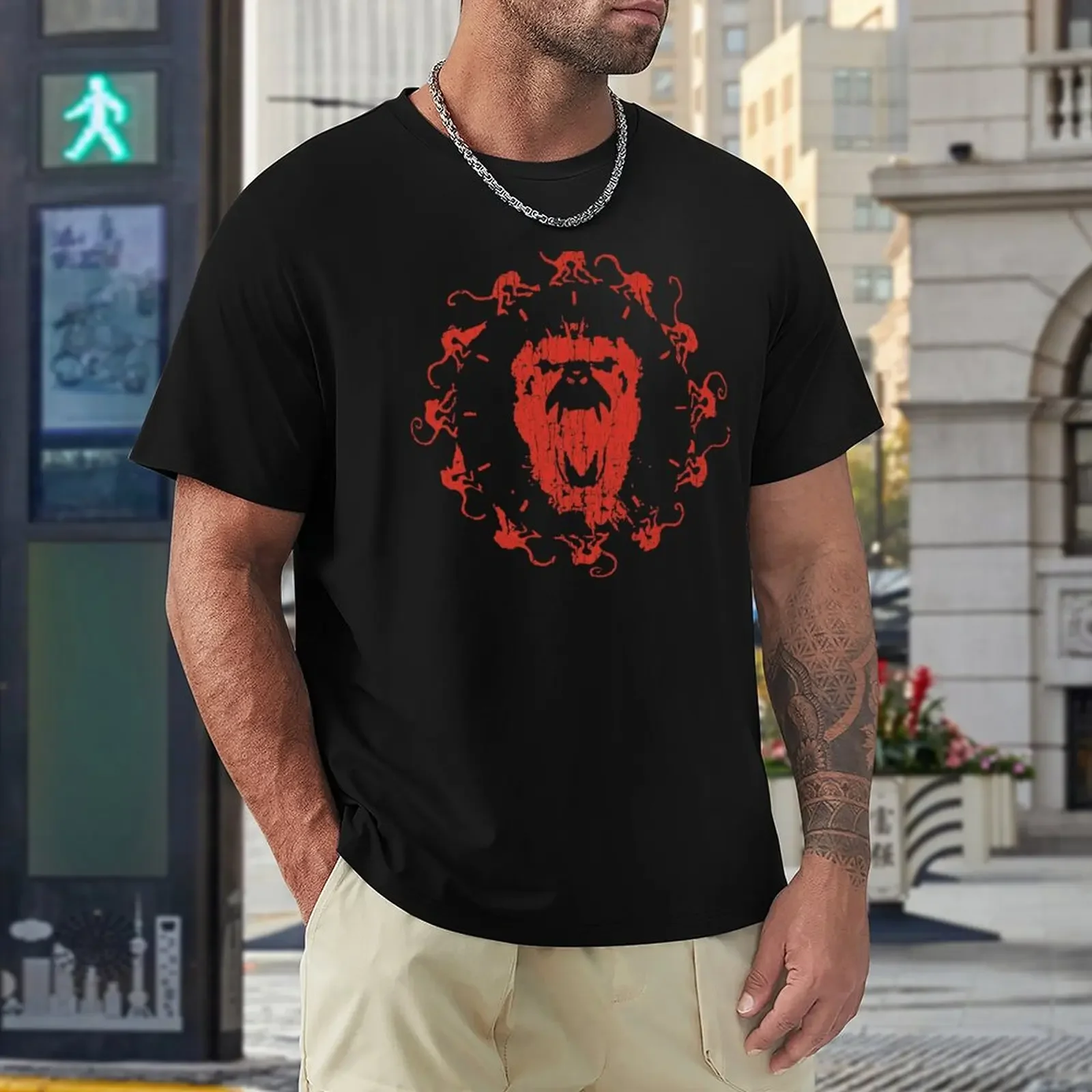 Camisas largas lisas para homens, t-shirt 12 macacos para um menino