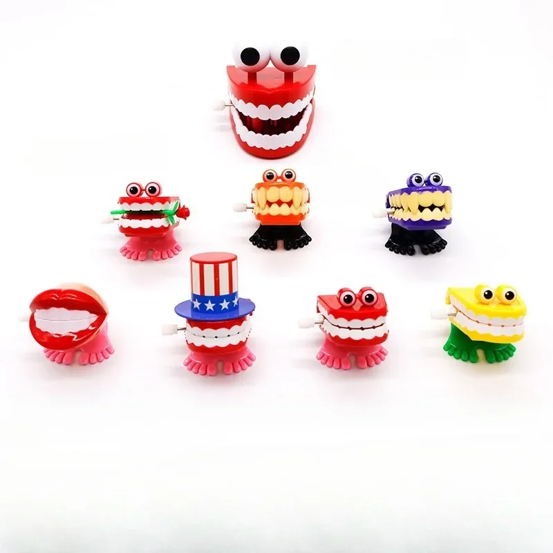 Windup Toy Teeth-shaped Bouncing Teeth Jumping Frog Chain Windup Toy Wholesale Creative Dental Gifts Walking Dentist Gifts New