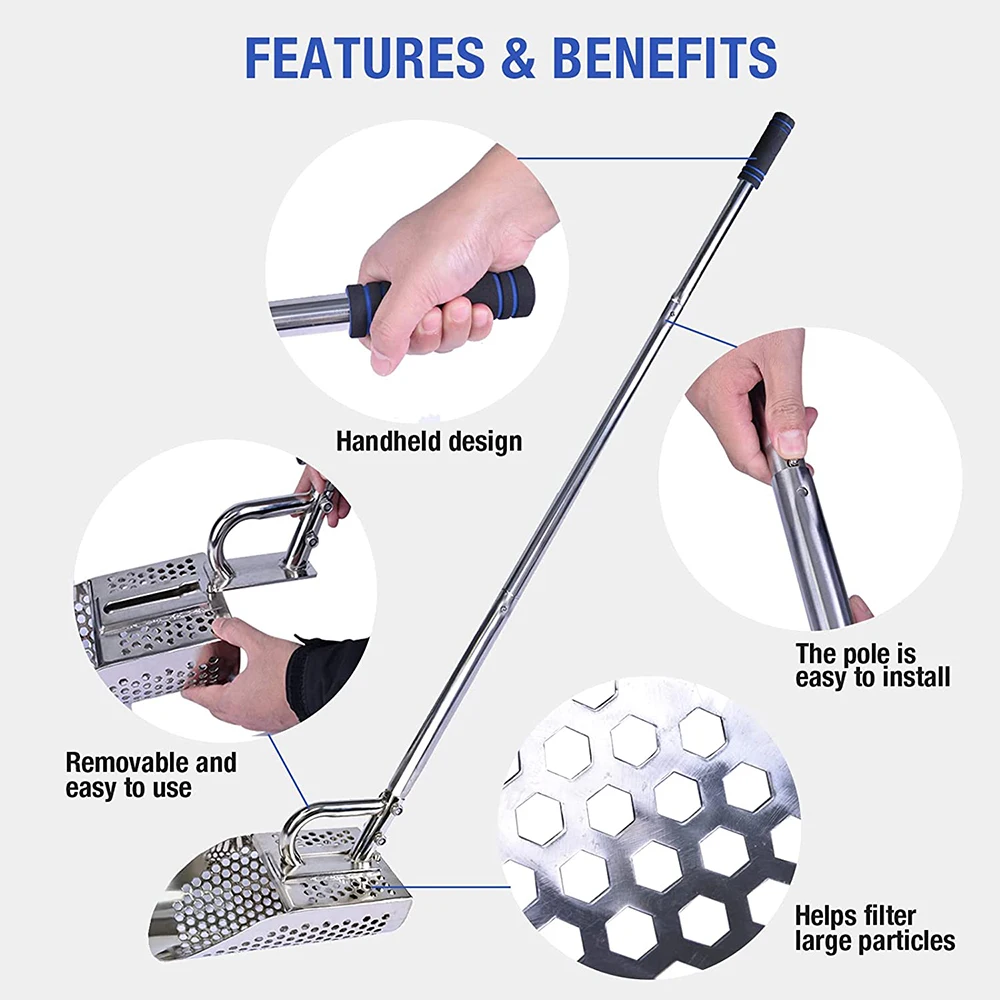 Imagem -04 - Shovel Scoop para Detecção de Metais Adultos Treasure Hunting Rust-proof Long Handle Pole Aço Inoxidável 304