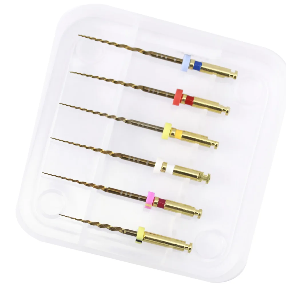 5packs F TAPER Gold Rotary Files F1 F2 F3 SX S1 S2 SX-F3 21/25/31mm 6 files/pack Endo Rotary Engine Use Root Canal NITI File