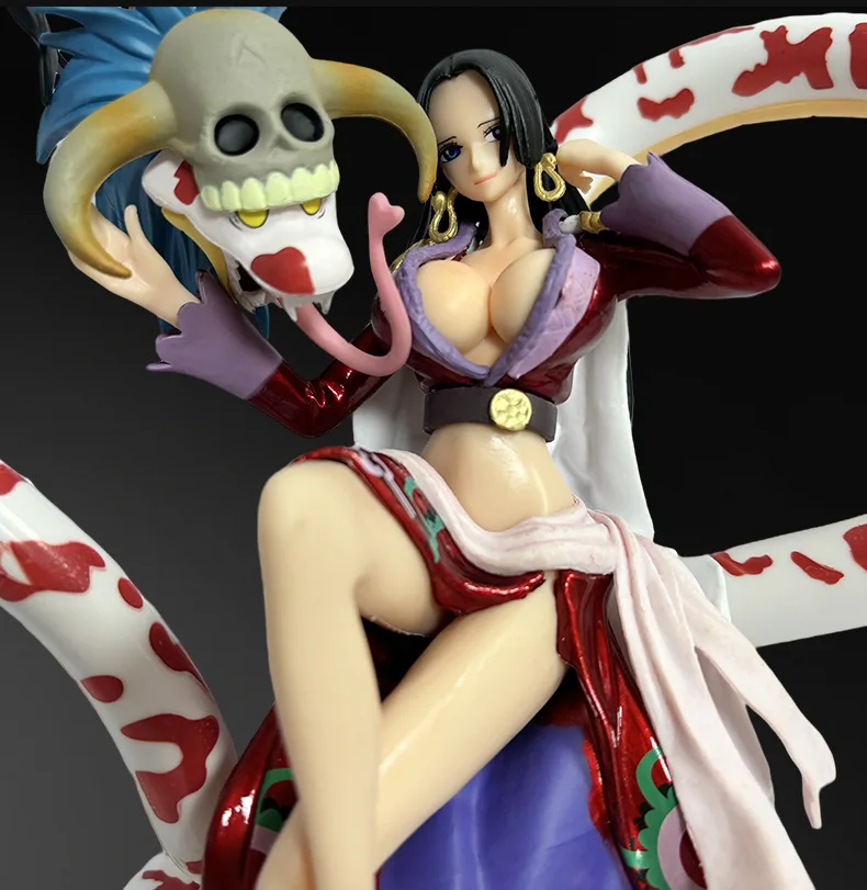 20cm Animation One Piece Empress Snake Explosive Clothes Nine Snakes Boya Hancock model Toy Pvc Scenes Figures Statue Gift