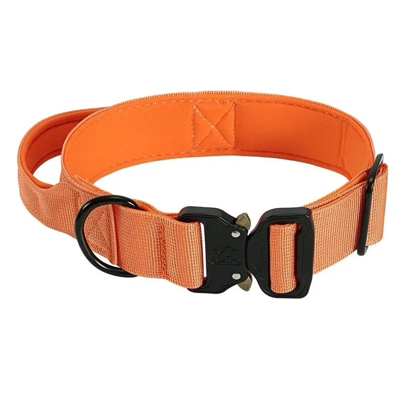 

1pc Adjustable Nylon Dog Collar Sturdy Durable with Handle for German Shepherd Medium Dogs Outdoor Training Accessories
