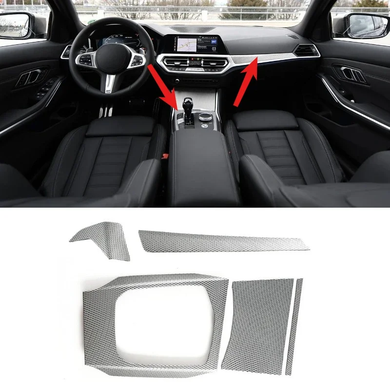 

ABS Diamond Pattern Car Gear Panel Cover Interior Kit Trim Interior Car Accessoires For BMW 3 Series 4 Series G20 G21 G22 20-22
