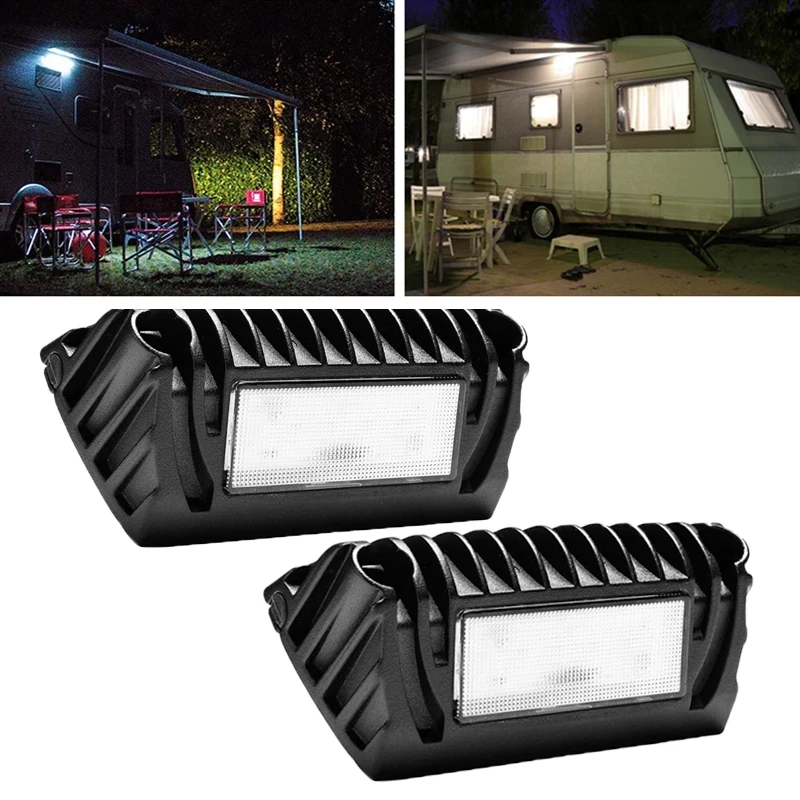 

MICTUNING 2Pcs LED RV Outdoor Porch Utility Light Waterproof Awning Lights Replacement Lighting For Caravan Camper Trailer