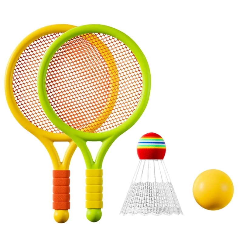 Kids Badminton Rackets Set Lightweight Children Tennis Badminton Toy Children Tennis Racquets with Balls for Family Game