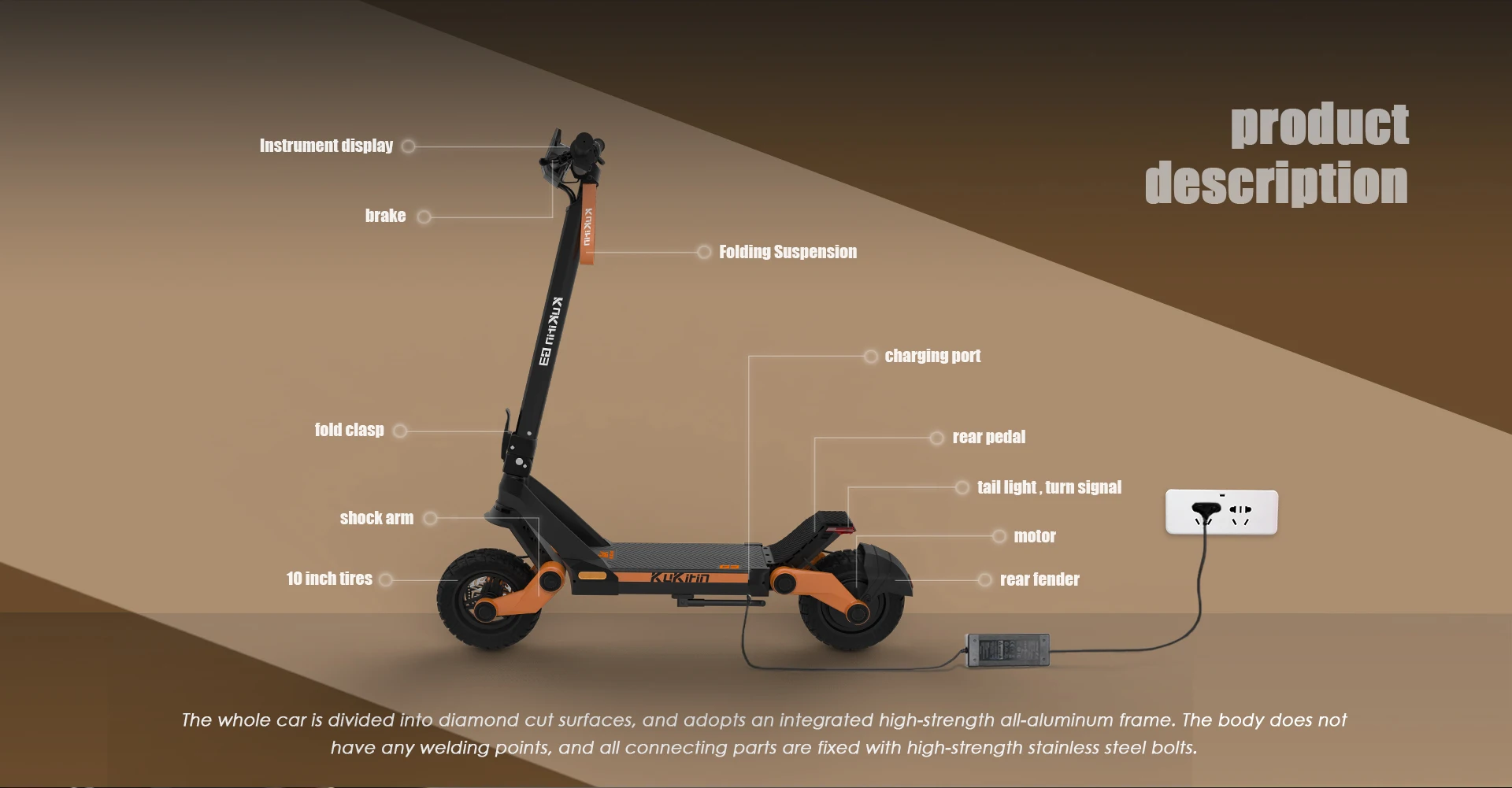 KuKirin G3 Electric Scooter 1200W Motor 52V18Ah Battery LED Touch Display E-Scooter 10 Inch off-road tubeless tires E-scooters