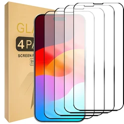 1-4PCS Full Screen Protection Tempered Glass For iPhone 16/16Plus/16Pro Max Accessories Clear Anti-Scratch Glass Films