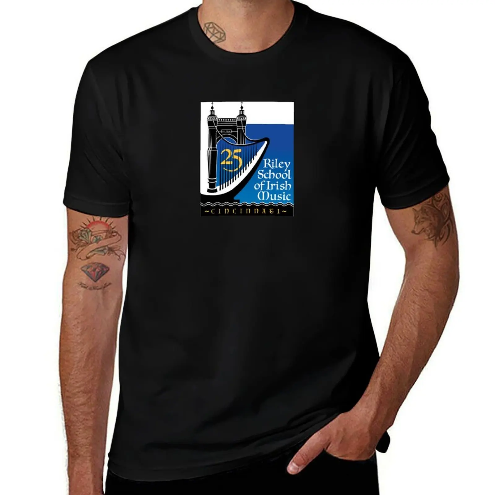 Large Print 25th Anniversary Logo T-Shirt cotton t shirt man T-Shirt