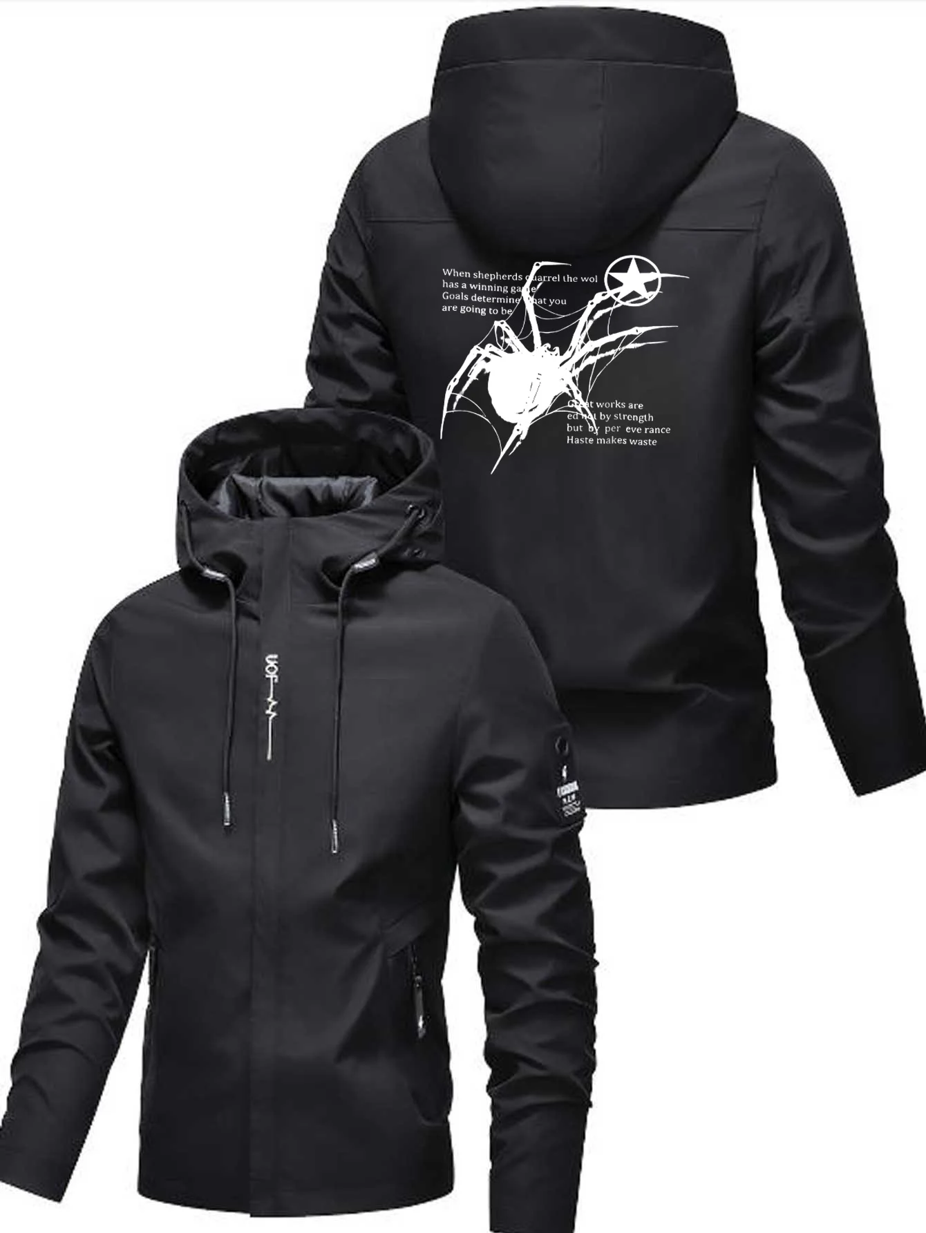 

2026, новая модная мужская куртка европейского размера на весну и осень, простая рабочая одежда, топы, удобная и универсальная спортивная толстовка с капюшоном