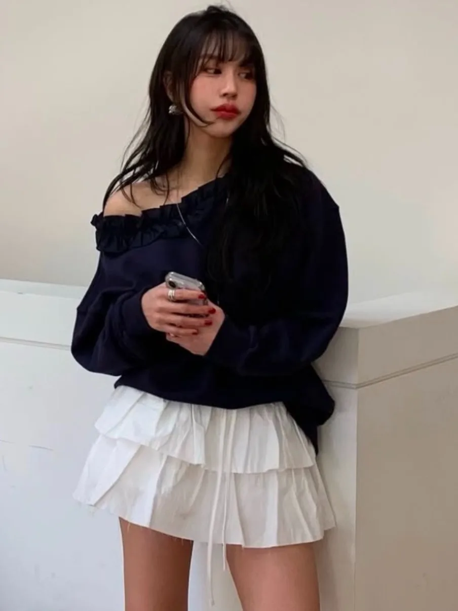 

Ele Pure Color Pleated f Skirt Women's Summer New Sle Versatile Cake Skirt Pants Commute Sle Medium Softn Other