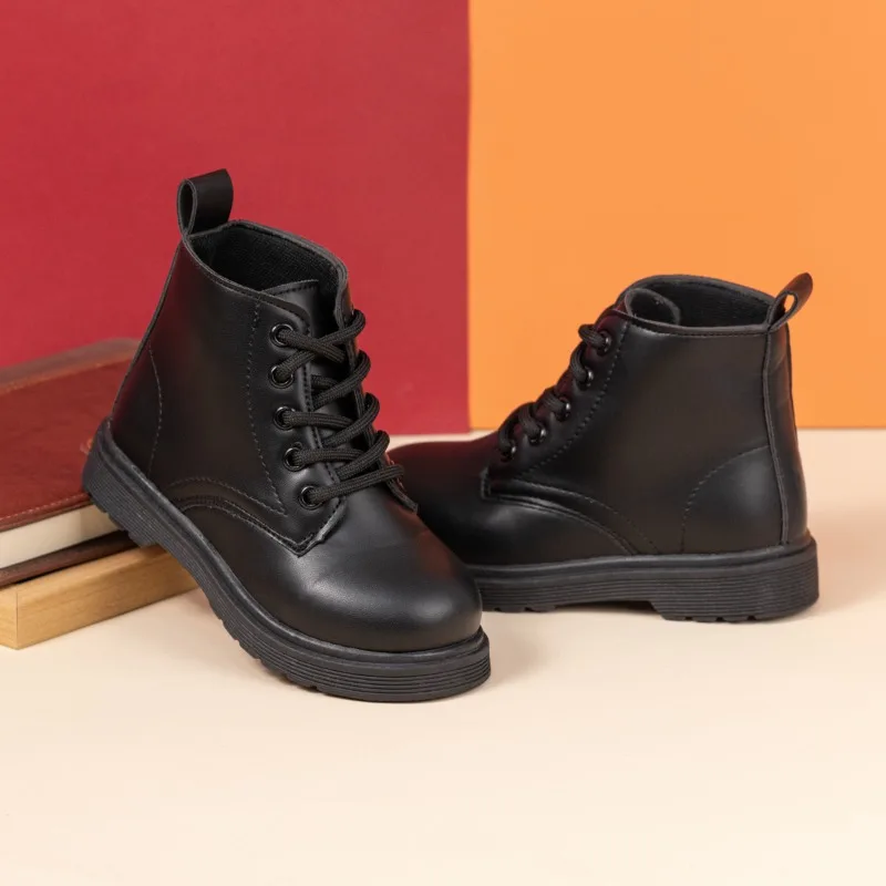 

Children's Fashion Boots 2-6 Years Old Black Simple Boys Girls Single Shoes Four Seasons Soft Non-slip Kids Short Single Boot