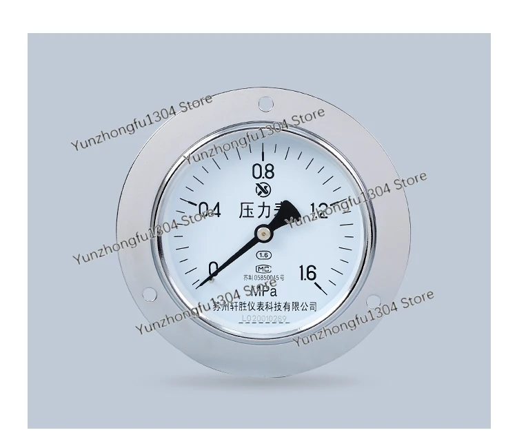 Y100xt 1.6mpa Axial Pressure Gauge with Edge Pneumatic Hydraulic Panel Pressure Gauge