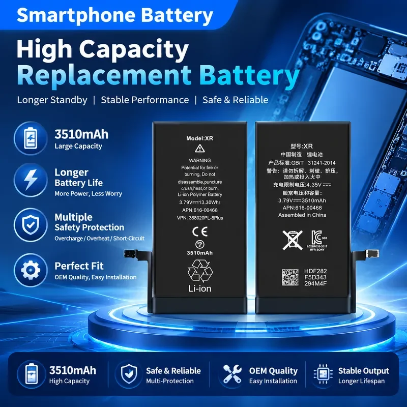 For  iPhone XR Lithium Battery Replacement New Mobile Phone Cobalt Acid Battery