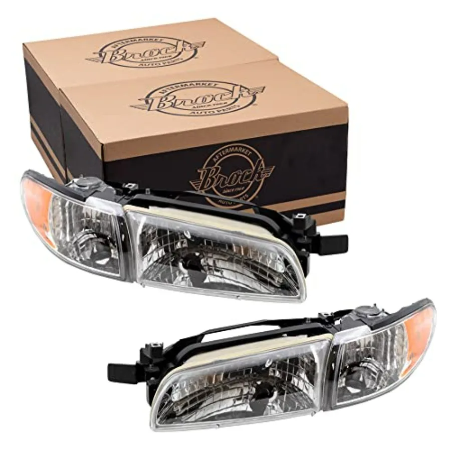 

Headlight Set for 1997-2003 Grand Prix GM2502170 Black with Clear Lens High Brightness LED Upgrade