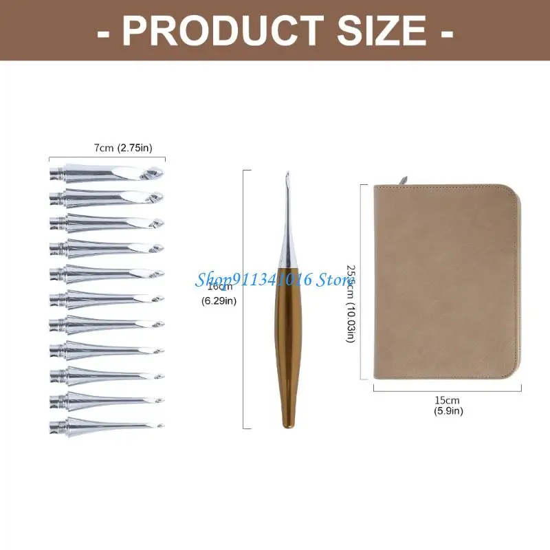 

Сменный алюминиевый вязальный крючок с 11 кончиками, крючок 3,5–10 мм, игла для вязания одеяла, свитера, шарфа