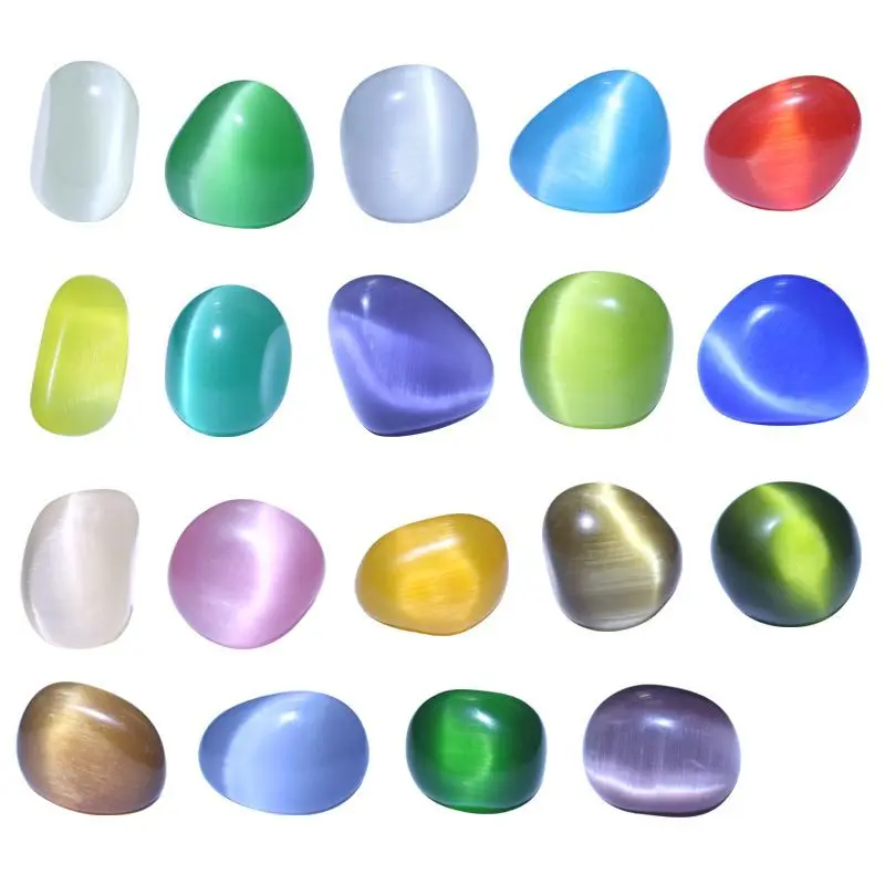 100g Multicolor Cat Eye Stones Pebbles Polished Tumbled Gemstones for Aquarium Vase Fillers Succulent Plants Decor view 6