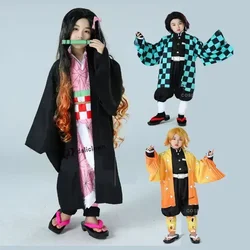 Kids Cosplay Anime Demon Slayer Kimetsu no Yaiba Kamado Nezuko Cosplay Costume Kids Kimono Halloween Costume For Kids Girls Boys
