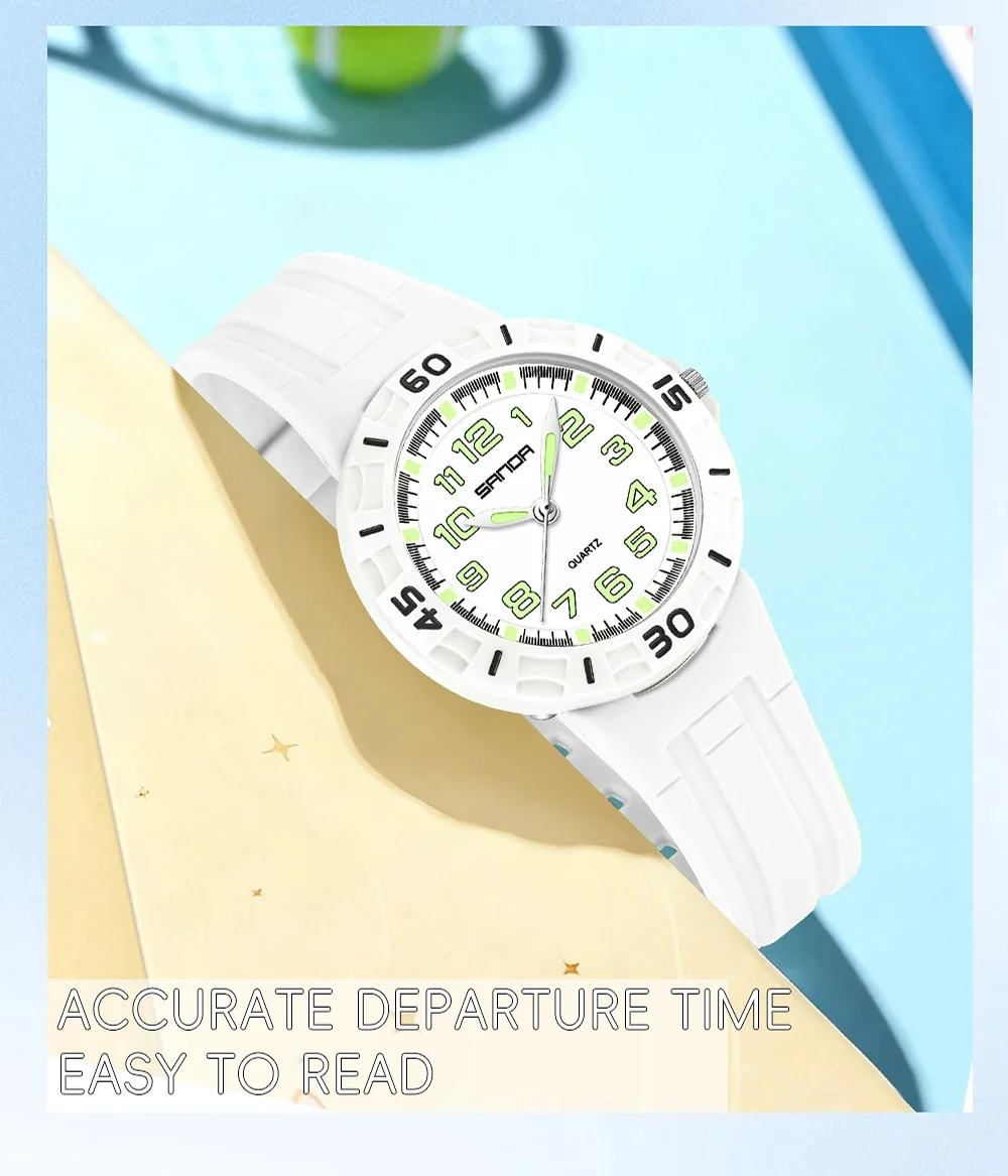 SANDA 6386 Student Quartz Watch 50m Waterproof Luminous Durable Sports Watch for Men and Women Simple and Elegant