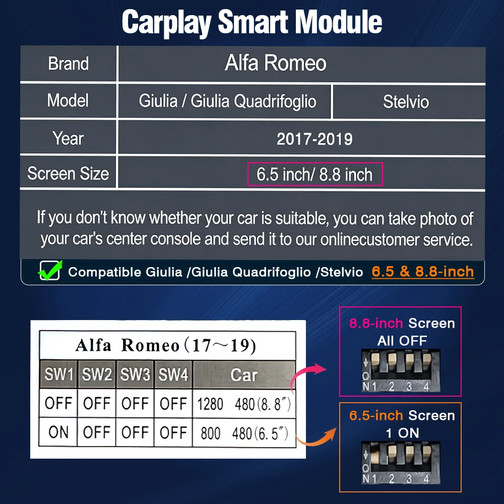 AUTOTOP Draadloze CarPlay Android Auto Decoder voor Alfa Romeo Giulietta 2014-19 6,5 inch Mirror Link GPS Navigatie BT Automodule