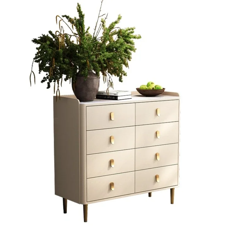 

Solid wood eight-bucket cabinet light luxury high-end living room locker, dining side bedroom storage cabinet modern