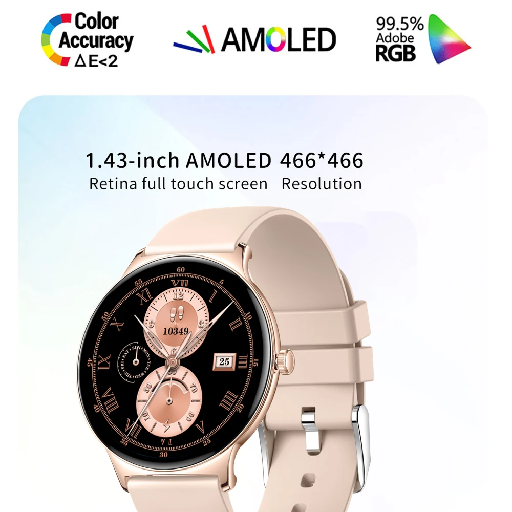 Fashion Men Women Ultrathin AMOLED Screen Smartwatch Health Heart Rate Sports Fitness Blue Tooth Call Smart Watch Waterproof