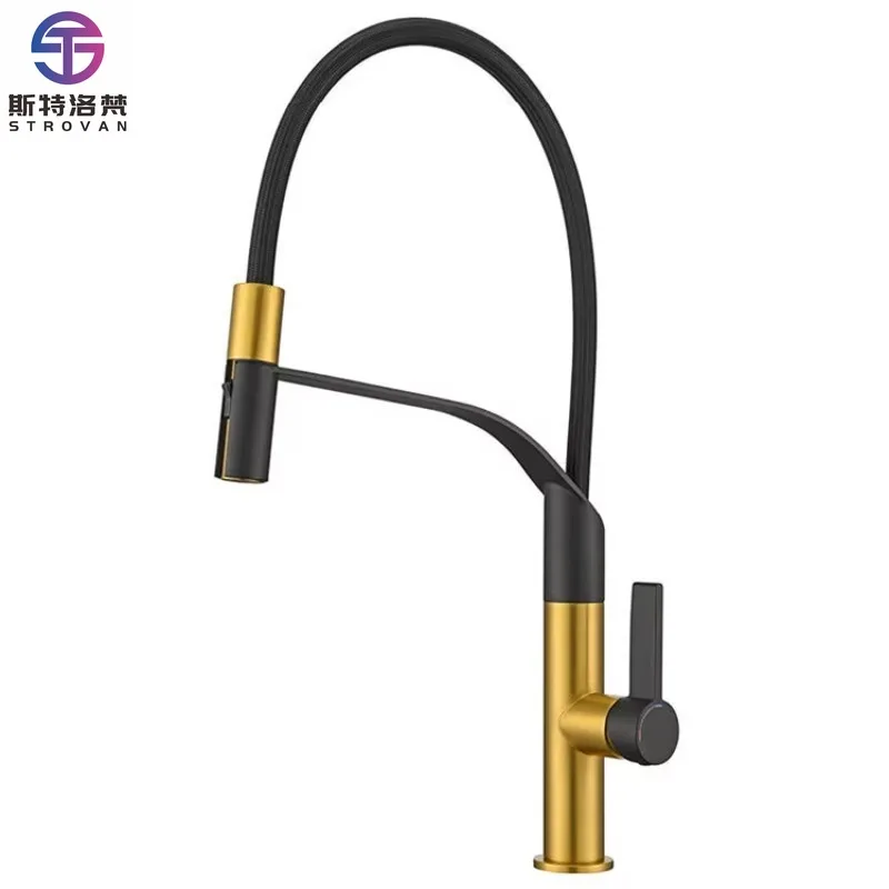 

Brass Deck Mounted Single Hole Kitchen Sink Faucet Mixer Tap with Flexible Spout