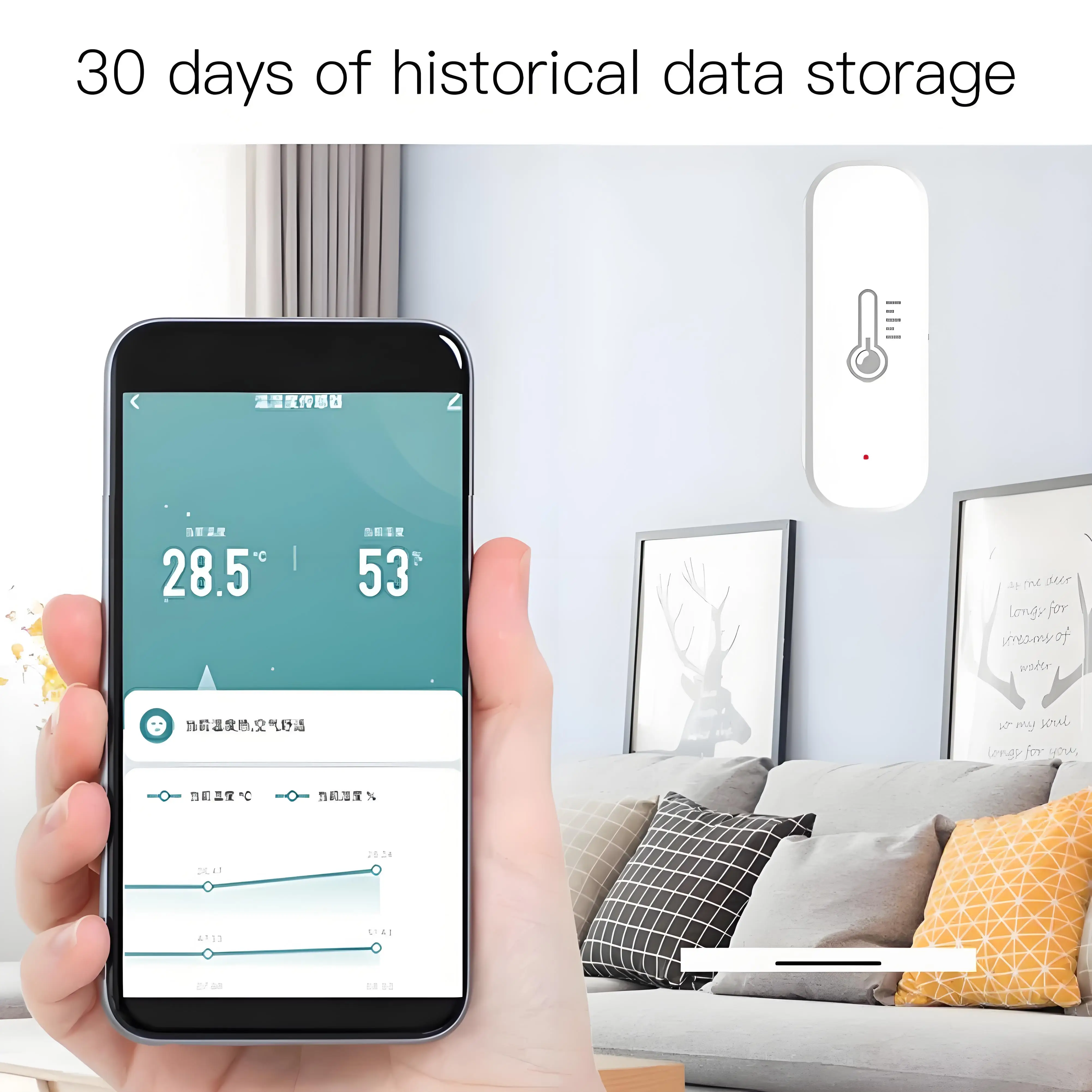 Tuya Smart Zigbee مستشعر درجة الحرارة والرطوبة ميزان حرارة داخلي مراقبة في الوقت الحقيقي التحكم الصوتي للعمل المنزلي مع Alexa