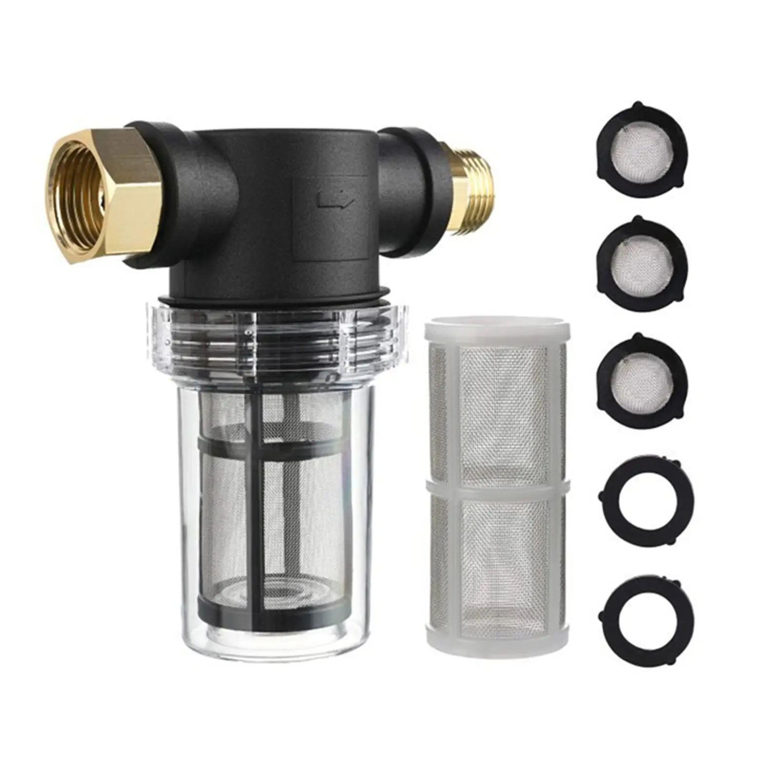 Pressure filter Whole House Spin Down Sediment Water Filter Central Prefilter Purifier System Backwash Plastic & Metal Mesh