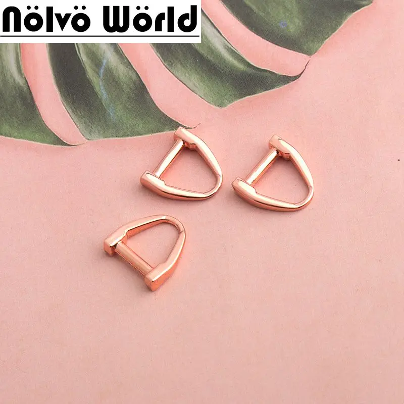 

10-50 Pieces 9mm*8mm Rose Gold Welded D Ring Metal Buckle for Bag Purse Strap Belt Dog Collar Bags D Buckle Bag Accessories