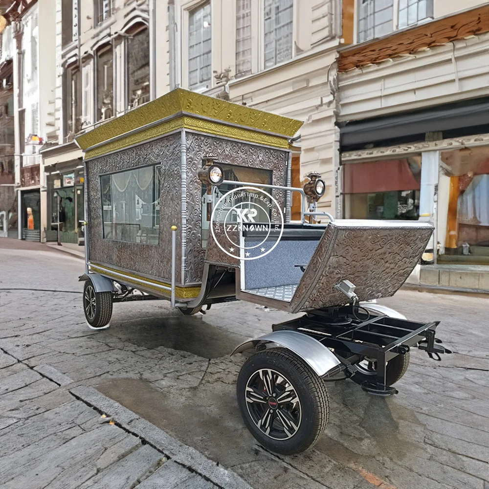 Coração desenhado a cavalo de alta qualidade Fabricante de treinadores funerários brancos/café Carruagem desenhada para cavalos Bahamas Preto