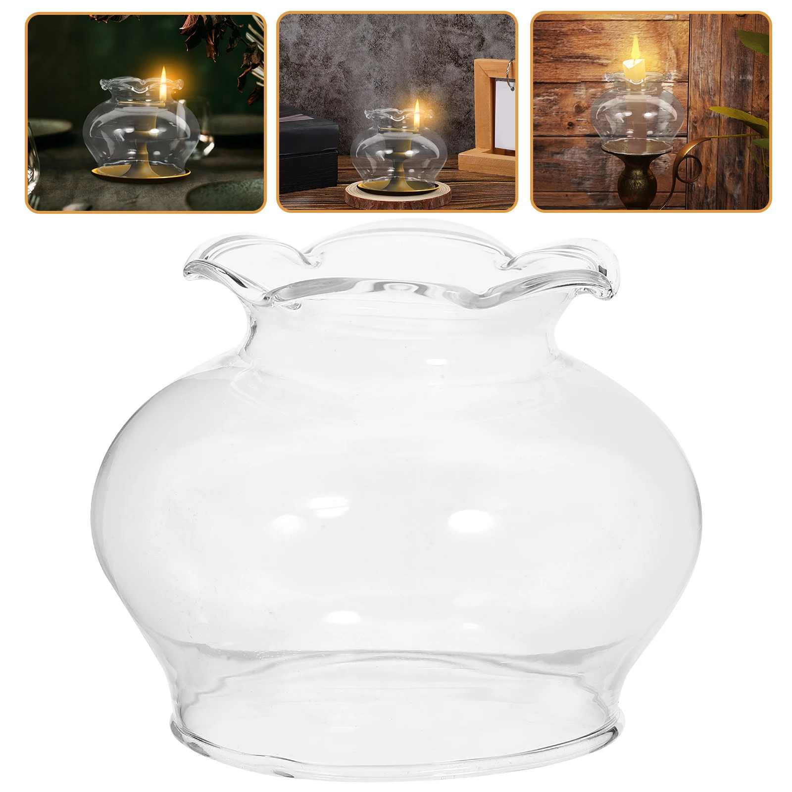

Small Windproof Glass Oil Lamp Shade Clear Lamp Chimney Replacement Lampshade Lamps Shades Chimney