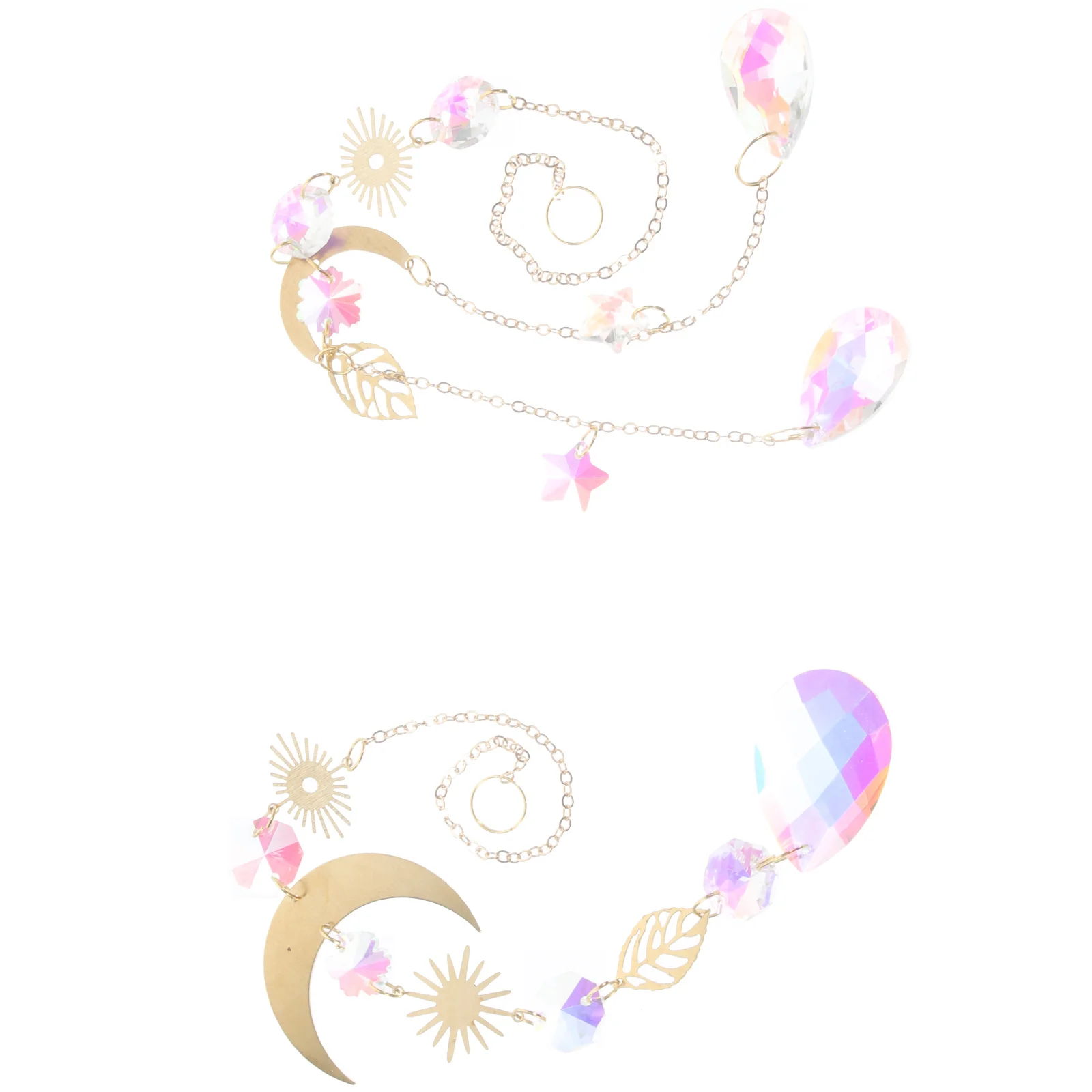 

2Pcs Crystal Hanging Sun Catcher Window Ornaments Decorative Pendants for Home Garden Crystal Hanging Sun Catcher for Window