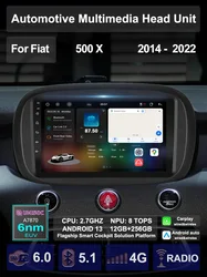 For Fiat 500X 2014 2015 2019 2022 Car Multimedia Carplay Android Auto GPS stereo Radio Video Palyer 9 Inch Head Unit