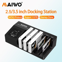 MAIWO 5 Bay SATA SSD HDD 2.5/3.5 Hdd Docking Station SATA3 To Type C Hard Drive Case with Office Clone Support 110TB Expansion