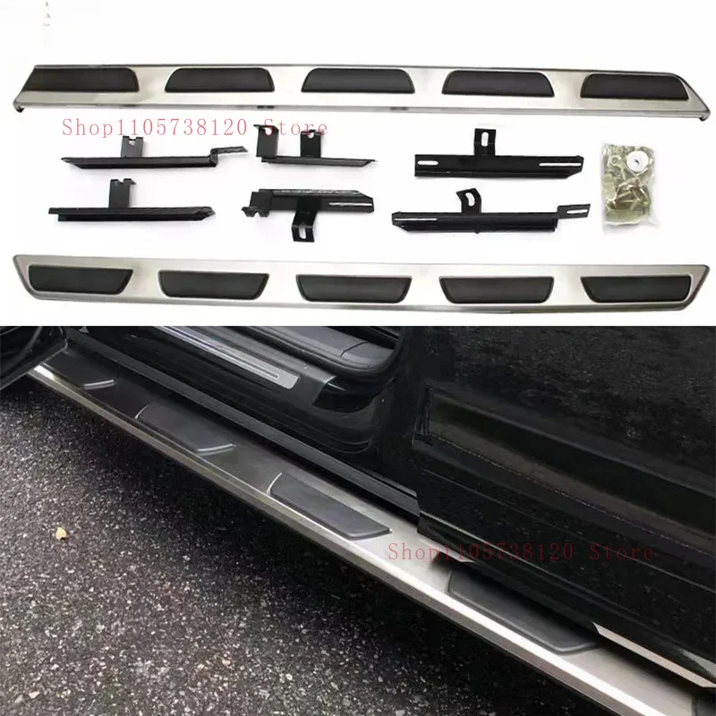 Car Accsori Black Aluminum Bolt-On Pair Of Running Boards Q