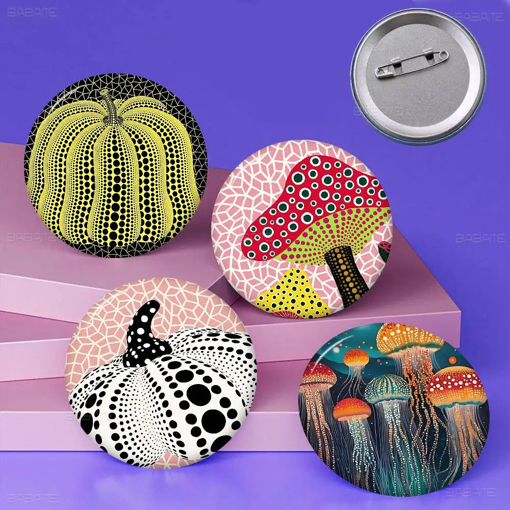 Popular Artist K-KusamaS Interesting Art 32/44/58MM Customizable Button Pins Cute Funny Creative Badge Jewelry Decor Gifts