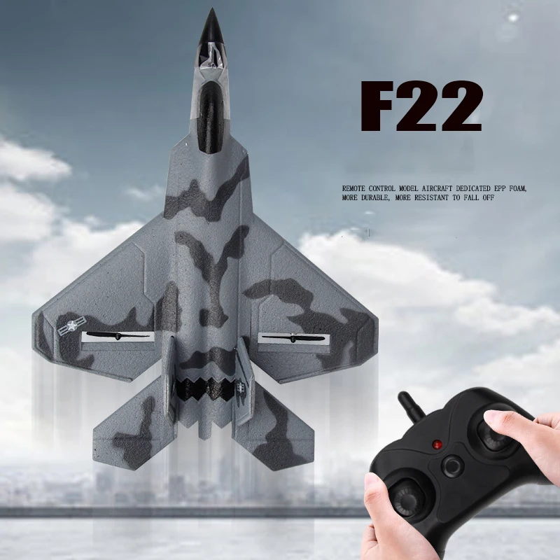 Toys RC Plane Model Remote Control F22 Airplane 2.4G Fighter Craft Glider Hobby Gifts Children Led Electric Rc Planes For Adults