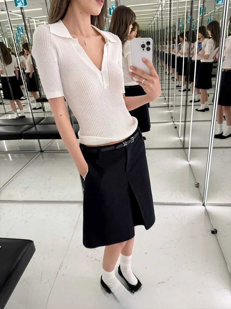 

Повседневные брюки-юбка Xzichic серии Miu, женские универсальные широкие брюки, корейские прямые брюки-трубы с карманами