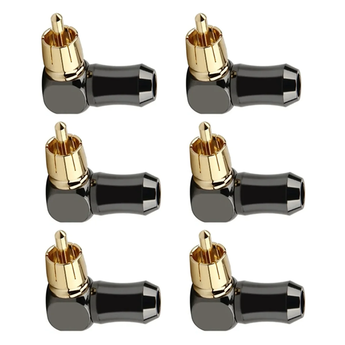 6Pcs RCA Connector Audio Plug Male 90 Degree Right Angle Elbow Speaker Terminal Conector for Soldering Video Cable