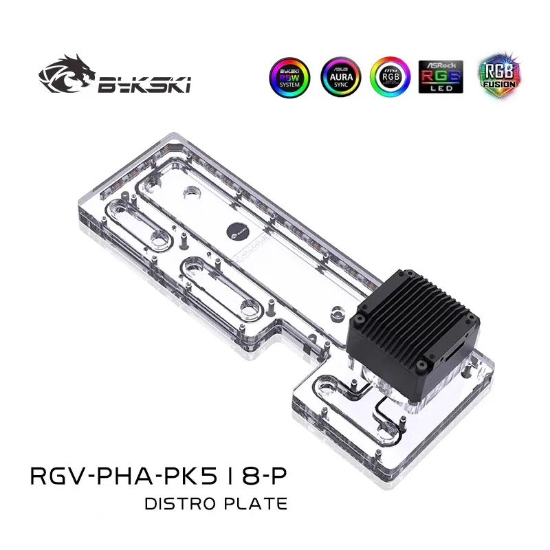 BYKSKI Acrylic Board Water Channel Solution Use for Phanteks PK518(Evolv X) Case / High Quality Acrylic RGV-PHA-PK518-P