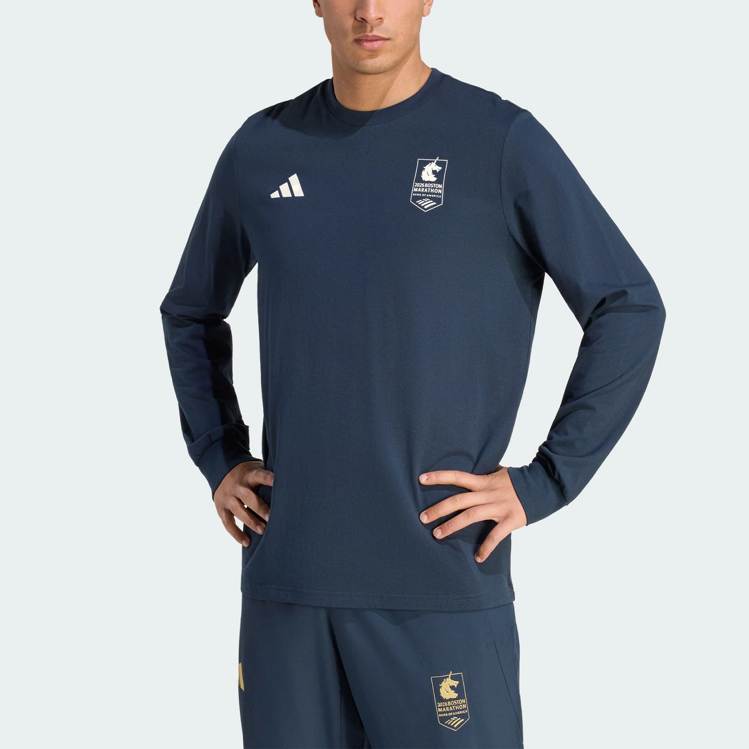 Adidas genuine Boston Marathon series new men's long sleeved T-shirt KG4576