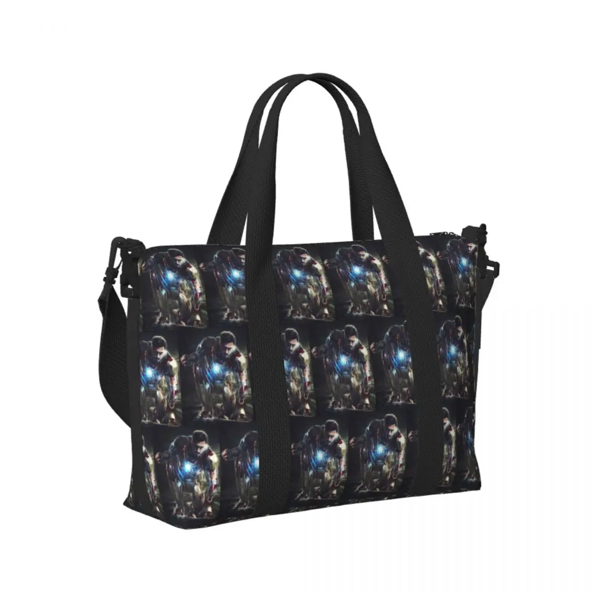 

Custom Robert Downey Jr 2 Beach Travel Bag Large Capacity Tote Bags for Gym Yoga Women Shopping Duffle Shoulder Bag