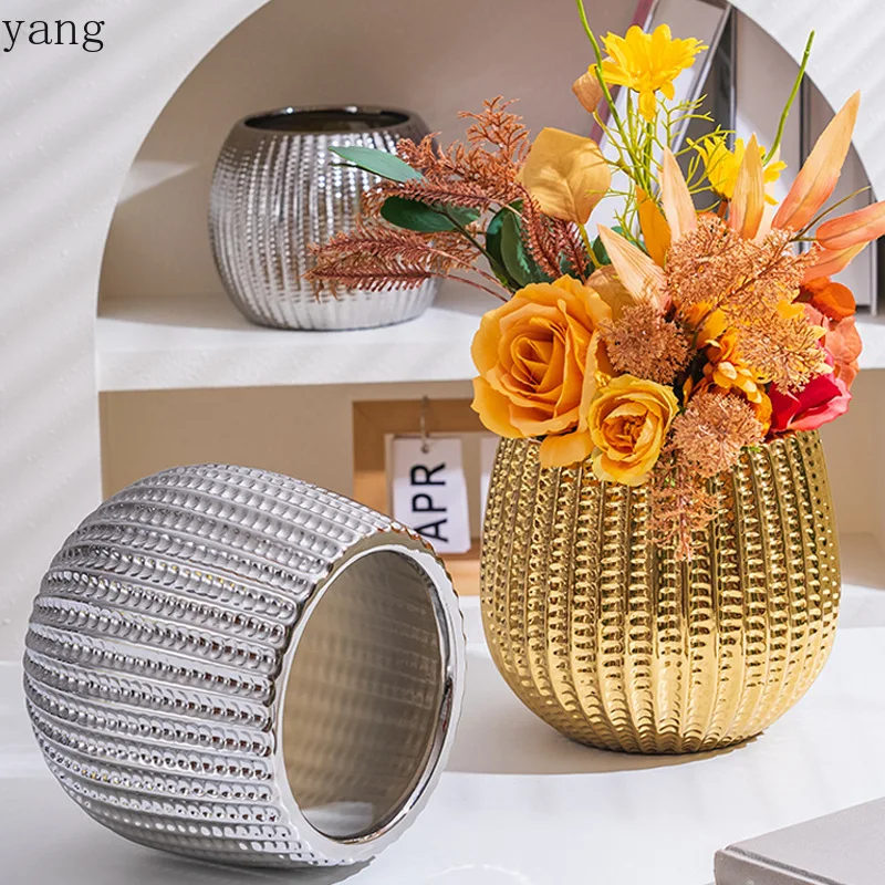 CX light luxury high sense non-porous green plant potted plant living room flower arrangement