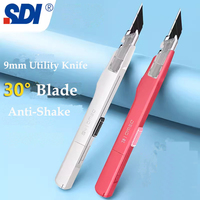 SDI Safety Anti Shaking Plastic Carving Cutter Knife 30 Degree Sharp Utility Knife SK2 Black Steel Blades Box Cutter Crafts DIY